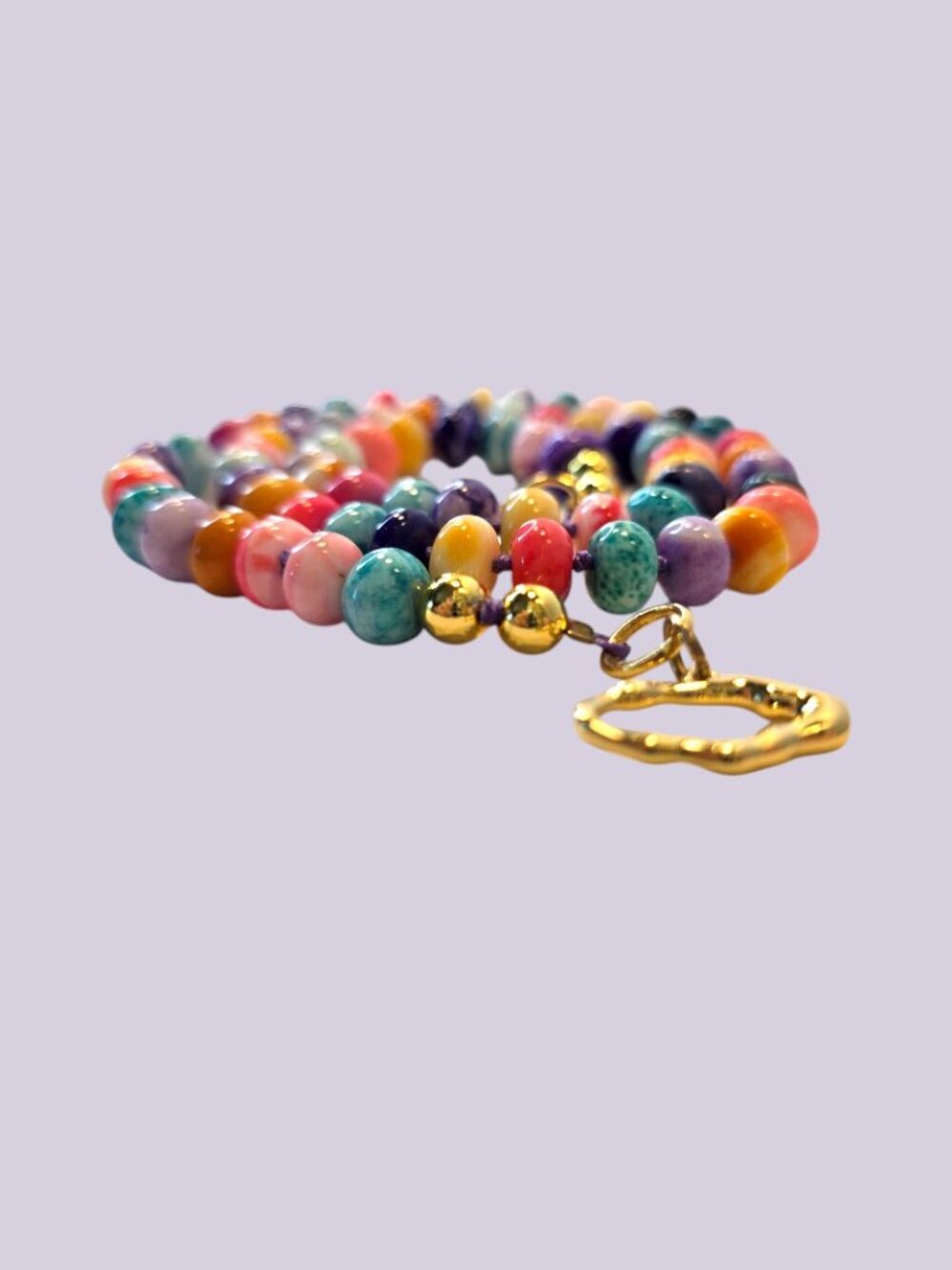 Opal Smooth 8mm Handcrafted Bead Necklace By Fucci Minnulli NWT - Picture 4 of 4